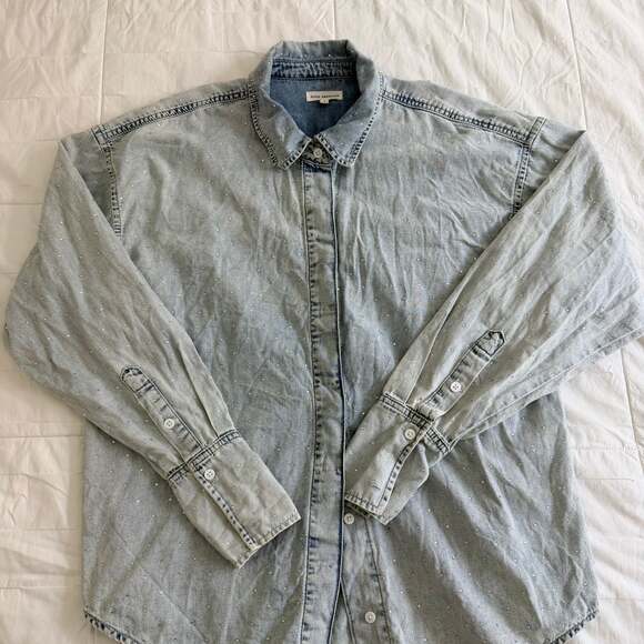 Good American Oversized Denim Shirt Sz 1 - Picture 5 of 9